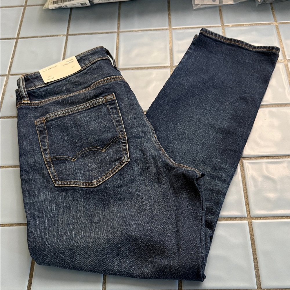 American Eagle Outfitters Men's Slim Jeans - Dark Blue